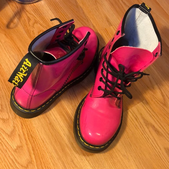 pink doc martens shoes